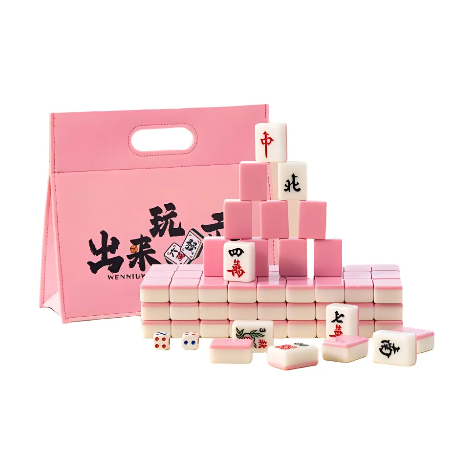 Lezhi By Me Mini Mahjong Tiles Travel Dormitory Portable Room Size Hand Cranked Board Games