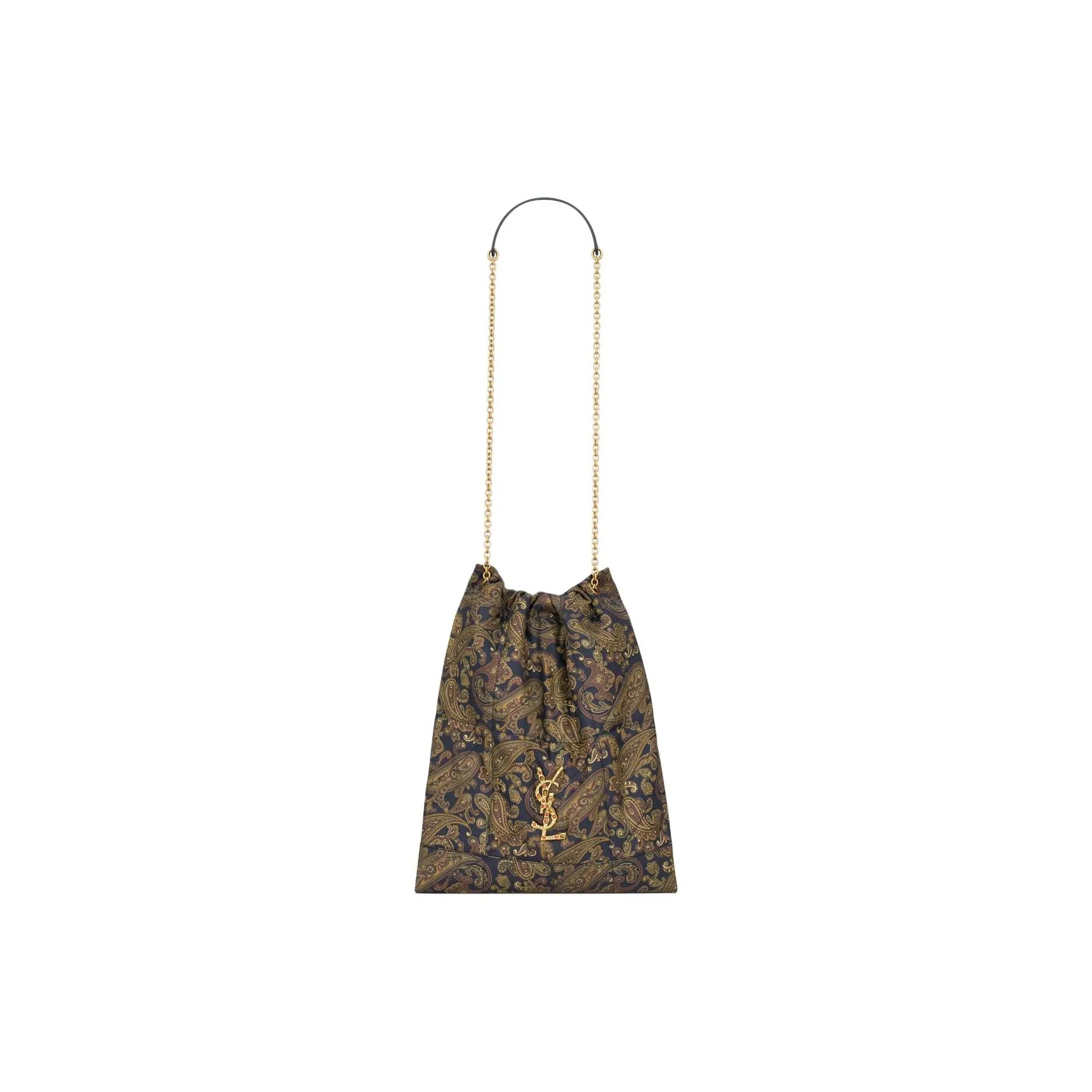 SAINT LAURENT Jamie Silk Shoulder Bag Unisex Marine Blue & Multicolor