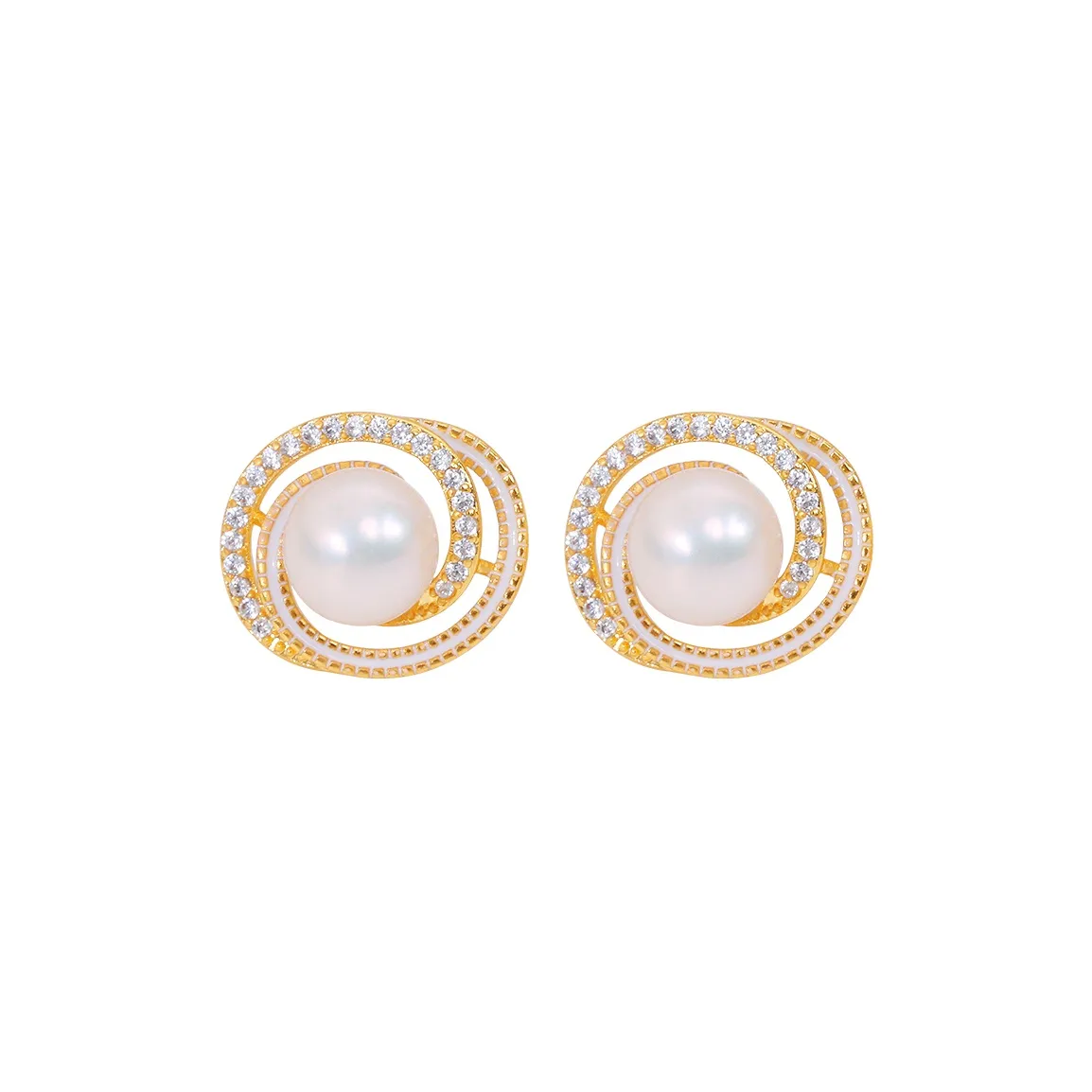 ZHENZHUAOMI Pearl Stud Earrings Women's