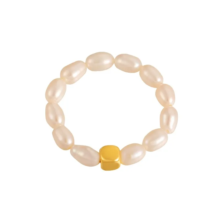 Golden Bliss Pearl Rings Women's