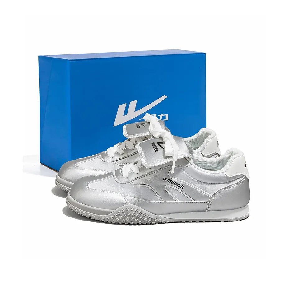 Warrior Low Топ Скейтборд Кроссовки Женские Silver Серый Белый