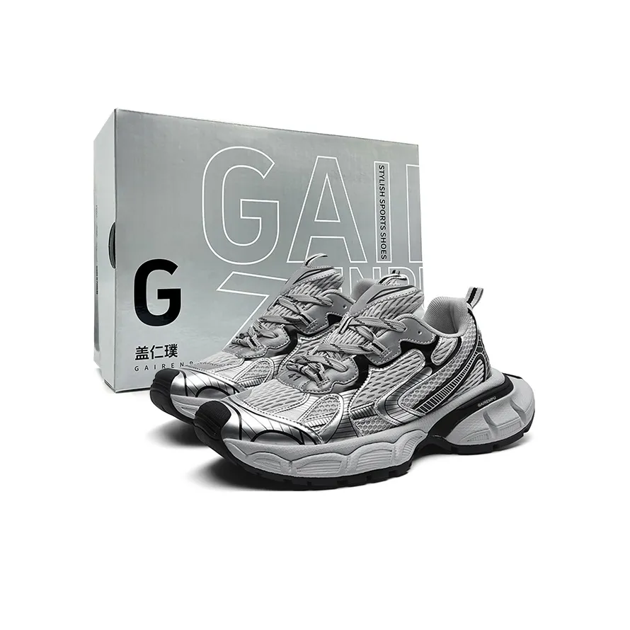 Gai Renpu Slip-resistant Breathable Height-increasing Low-Top Footwear Unisex Silver Гай Ренпу Противоскользящий Дышащий Увеличивающий высоту Низкий Топ Обувь Унисекс Серебряный