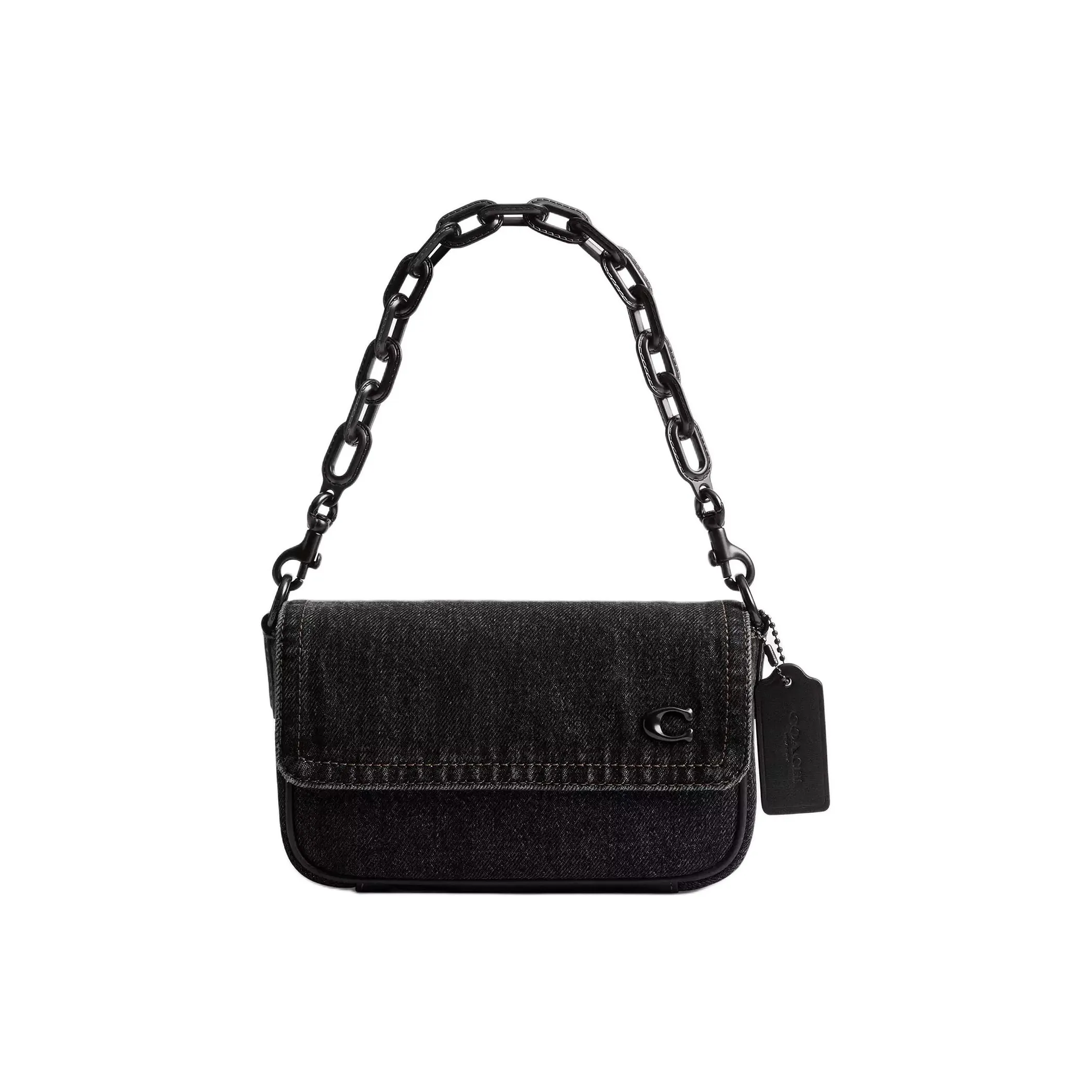 COACH Charter Denim Сумка через плечо Маленькая Мужская Выстиранный Черный