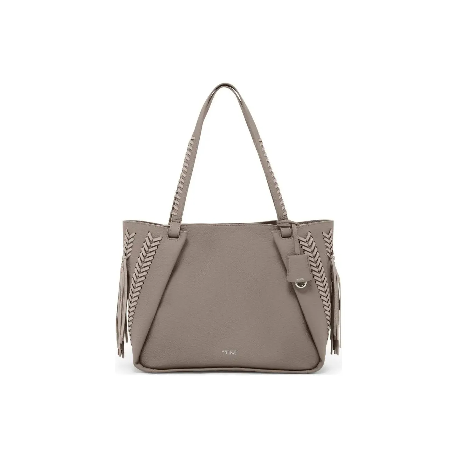 TUMI Leather Tote Bag, Shopping Bag, Shoulder Bag Women's Taupe