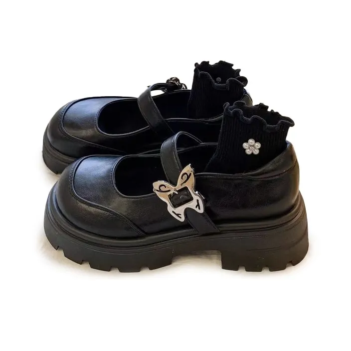 LIANGHUO Грубый каблук Мэри Джейн Женские туфли