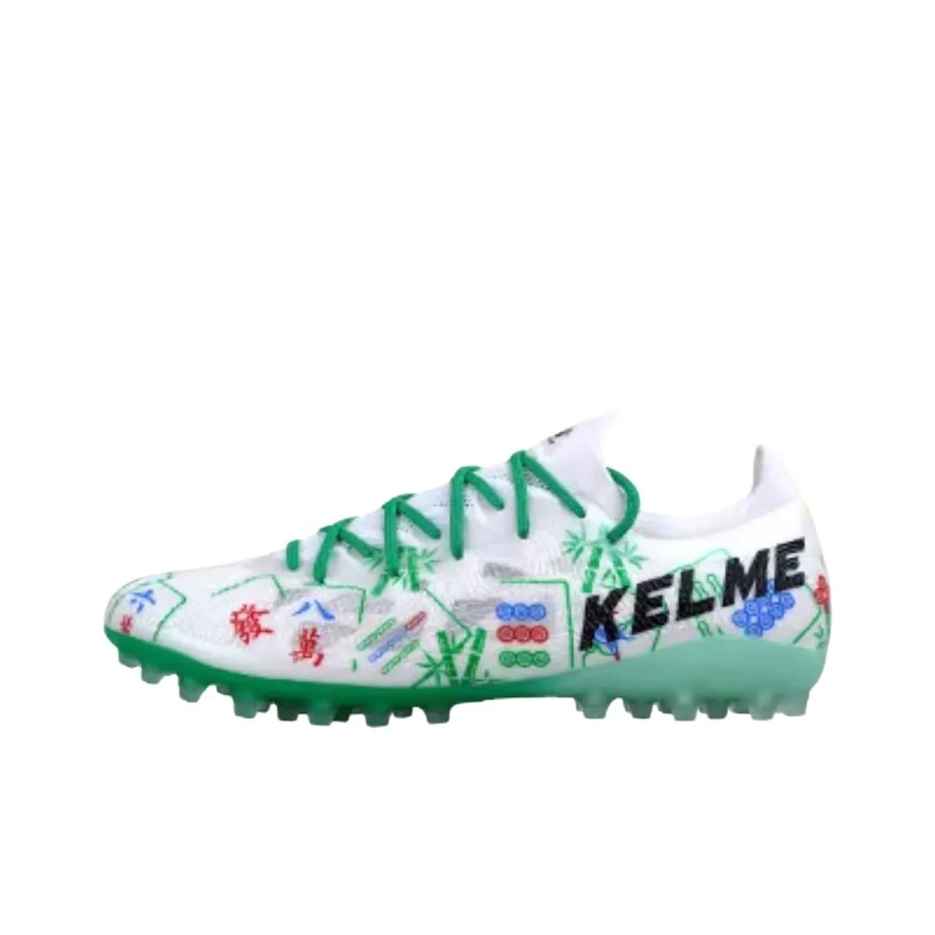 TLSS x KELME MG MULTI Ground Slip-resistant Abrasion-resistant Football Cleats Men's White Green TLSS x KELME MG MULTI Ground Противоскользящие Износостойкие Футбольные бутсы Мужские Белый Зеленый