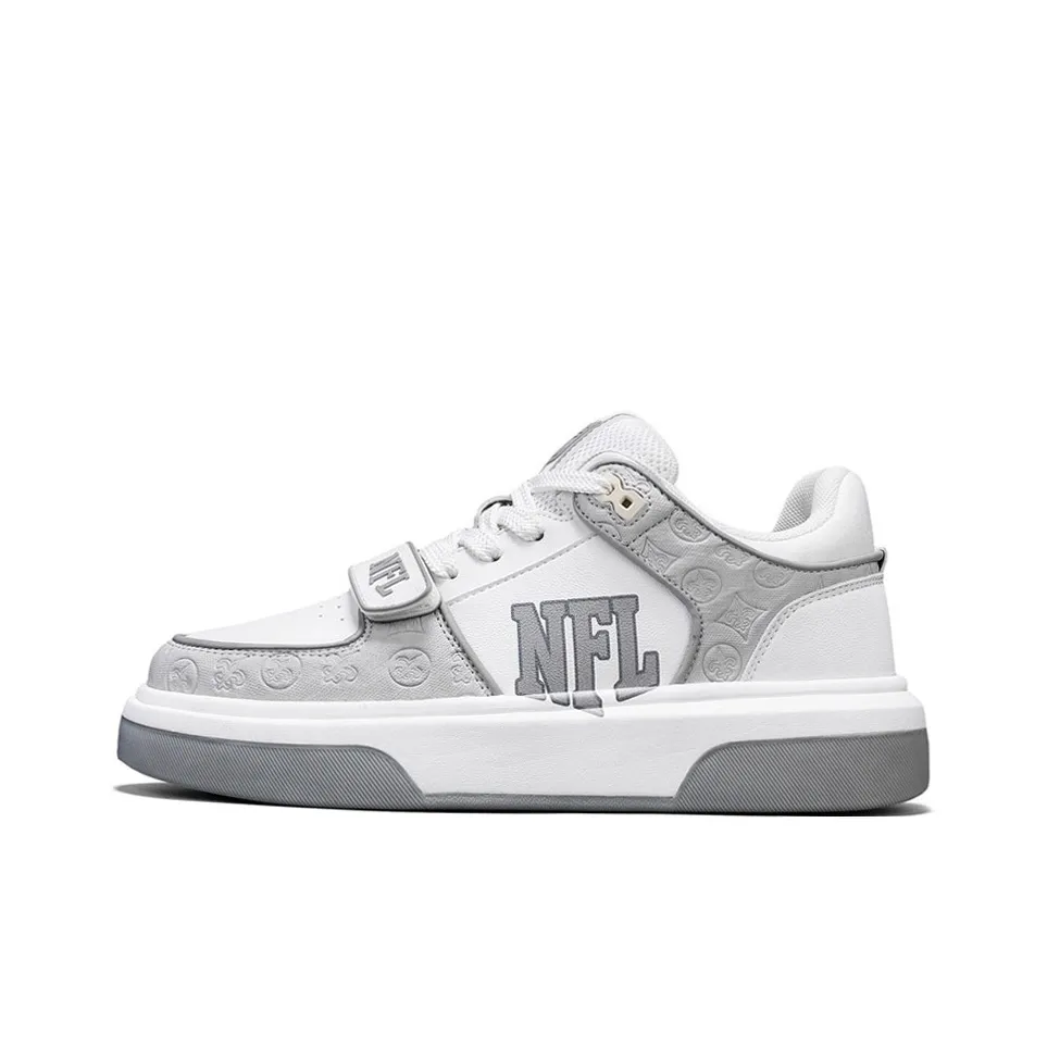 NFL College 1 Lower Малыша Обувь Низкий Верх Скейтбординг Кроссовки Унисекс Белый Серый
