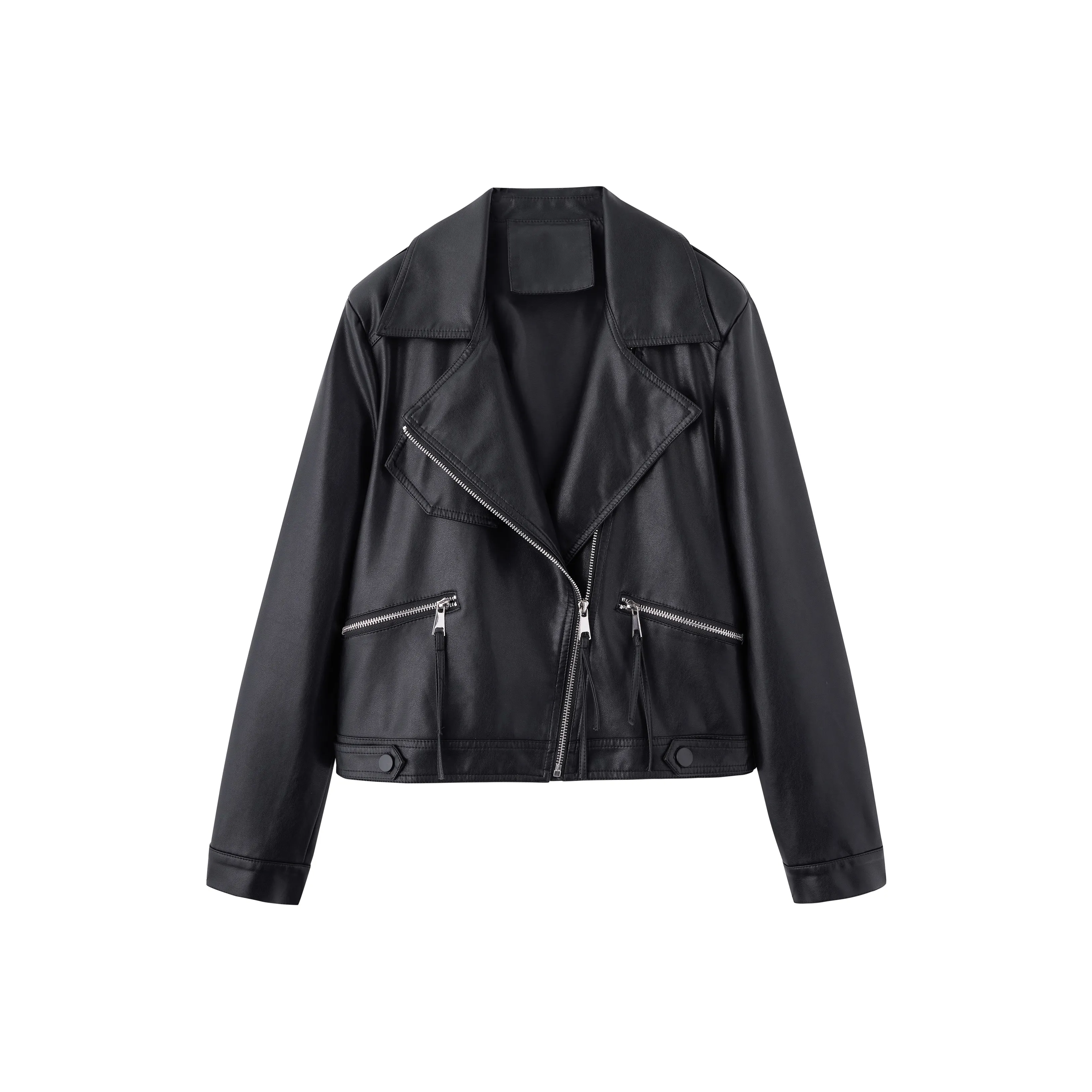 Yi Mengyuan Leather Jacket Women's Black