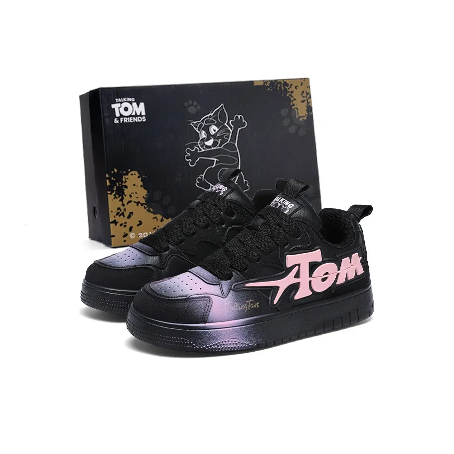 TALKING TOM Low Top Skateboard Shoes Unisex Black Pink