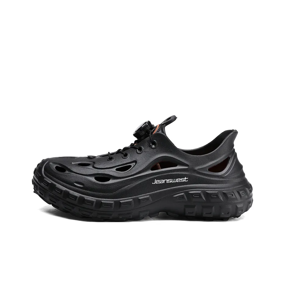 JEANSWEST New National Innovation Classic Pure Black Design Style Clogs Men's