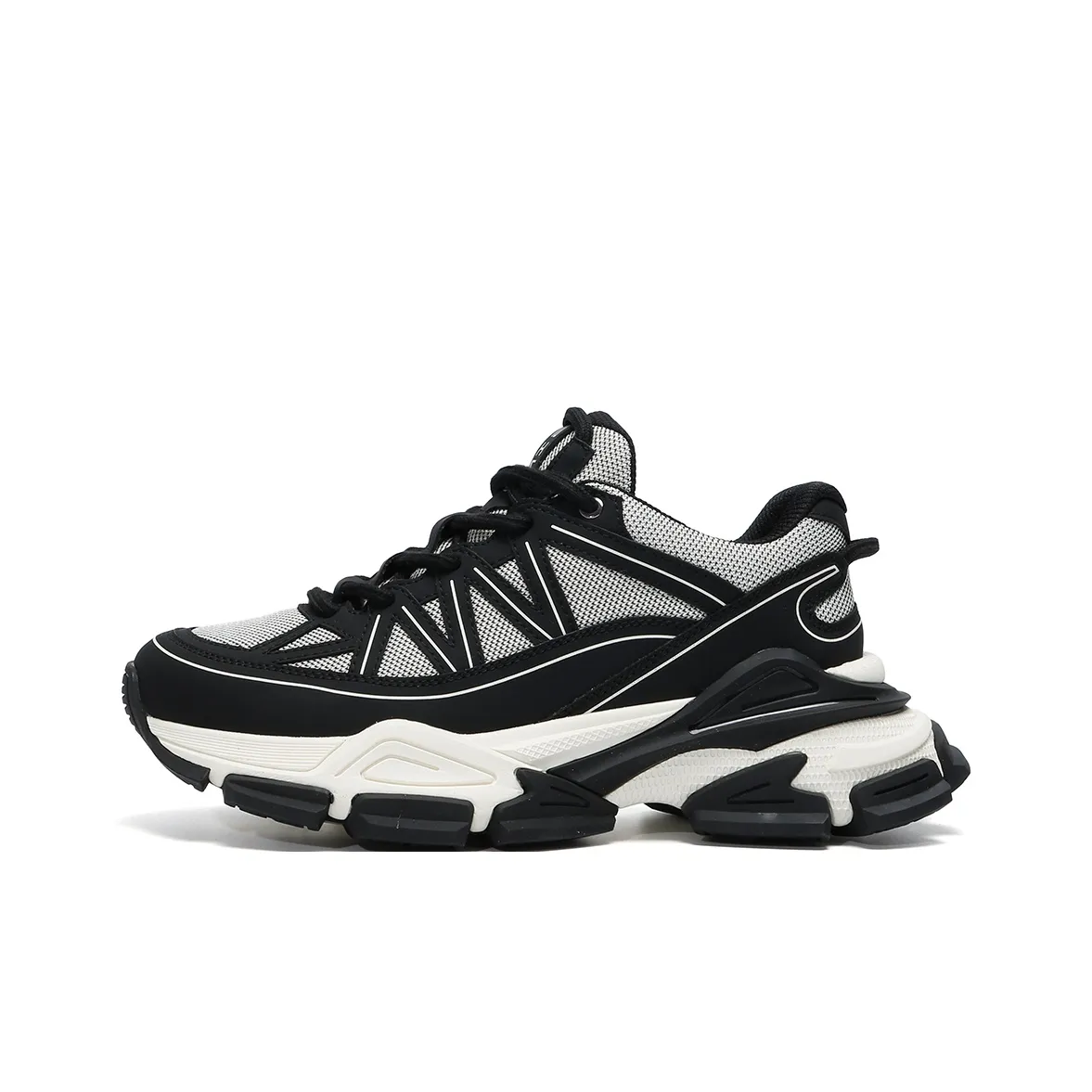 Kemaron Аbrasion Resistant Дышащий Увеличение Высоты Низкий Топ Кроссовки Мужские Черный Белый