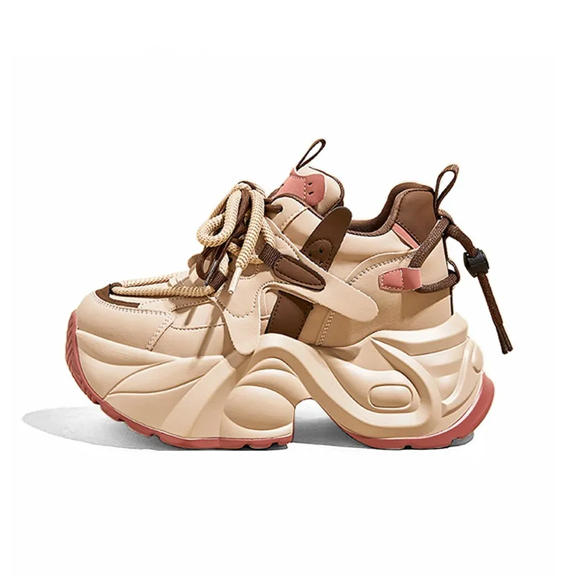 A Poinsettia Princess Низкий топ Толстая подошва Кроссовки Женские Молочно-чайный