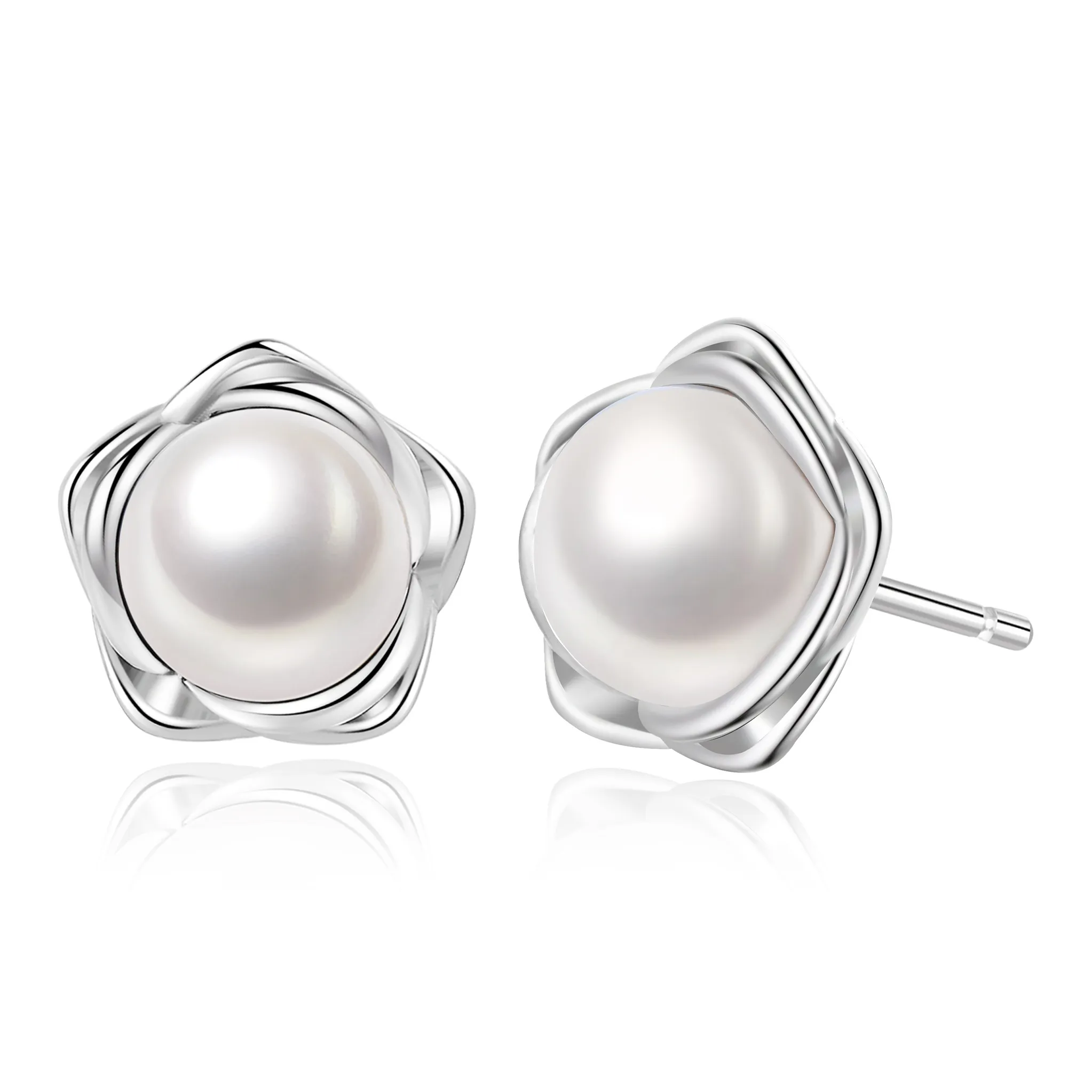 Lao Feng Xiang Pearl Stud Earrings Women's