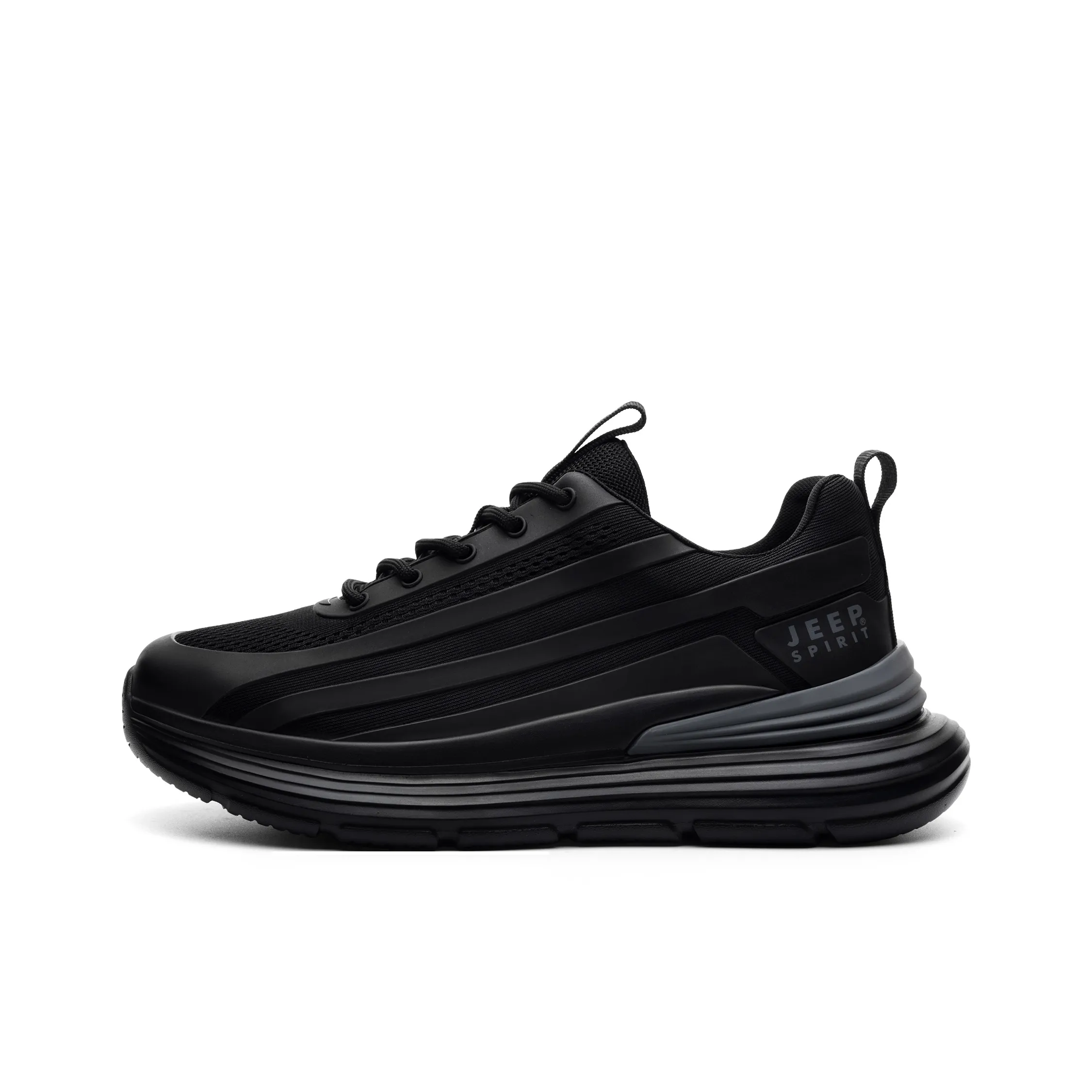 JEEP SPIRIT Броня Черный воин Низкий Топ Толстая подошва Кроссовки Мужской Таинственный Черный