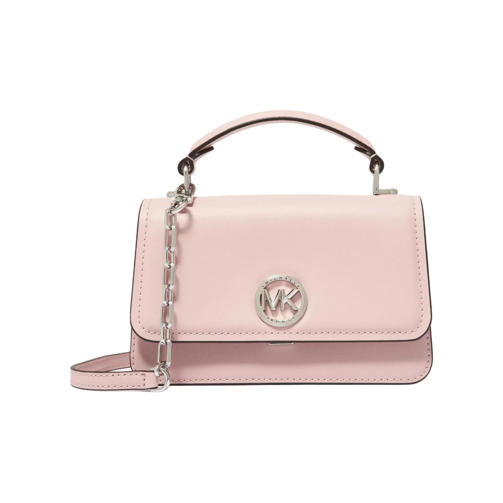 MICHAEL KORS Delancey Коровья кожа Спилок Одно плечо Сумка Маленькая Женская Светло-розовая