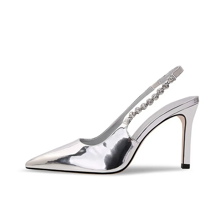 KATHRYN WILSON Slim Heel High Heels Women's Silver