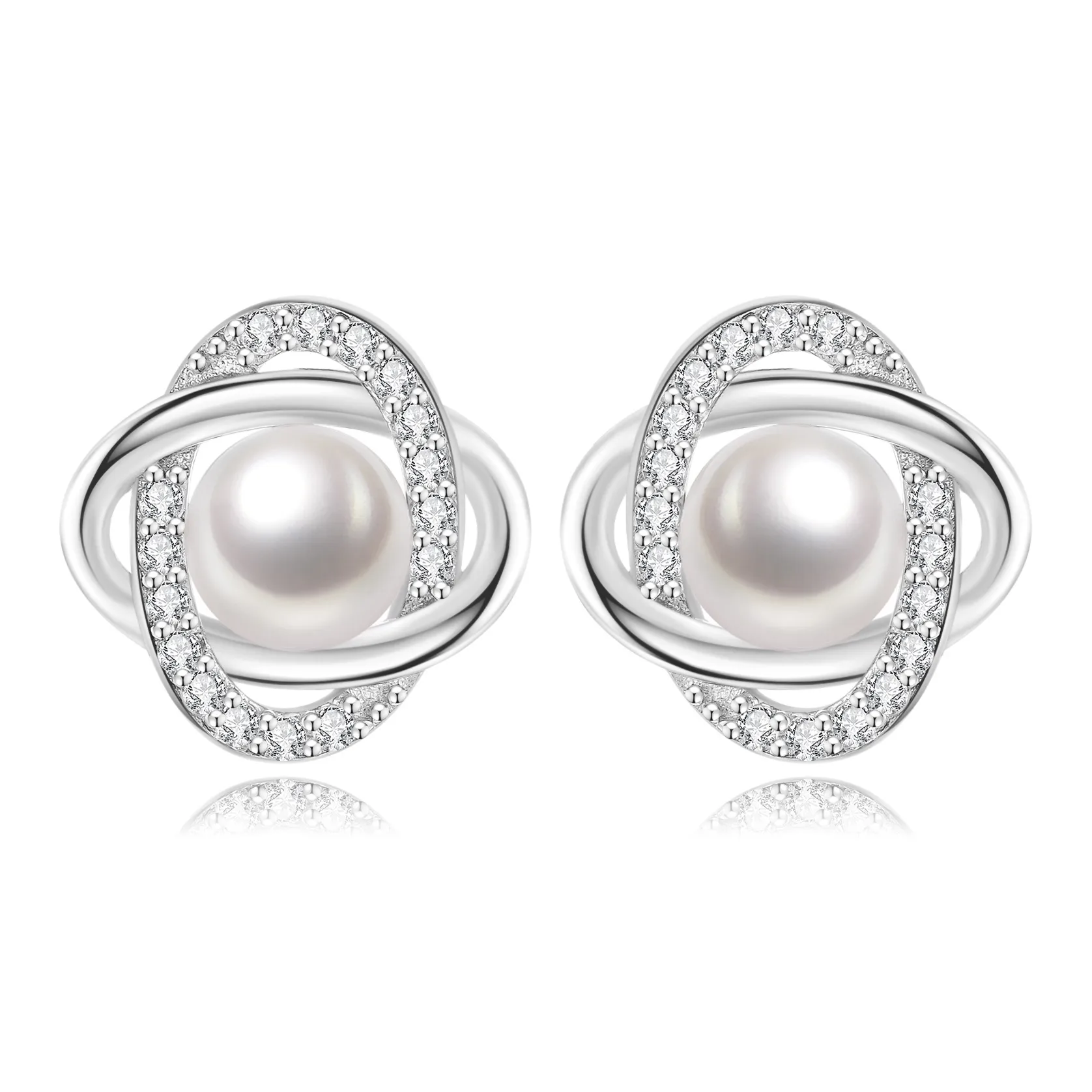 Lao Feng Xiang Pearl Stud Earrings Women's