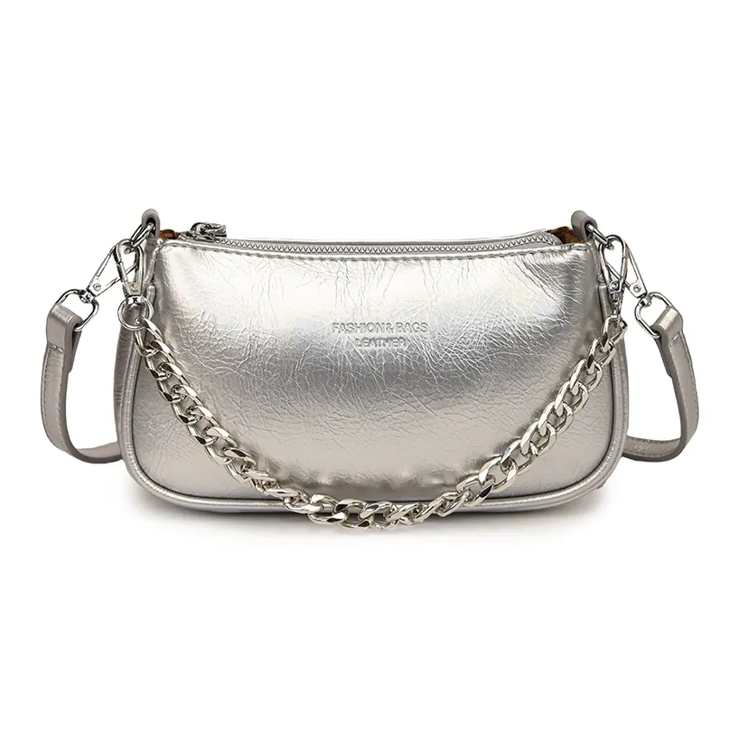 SWIMADE PU Handbag Women's Silver/Black/Red