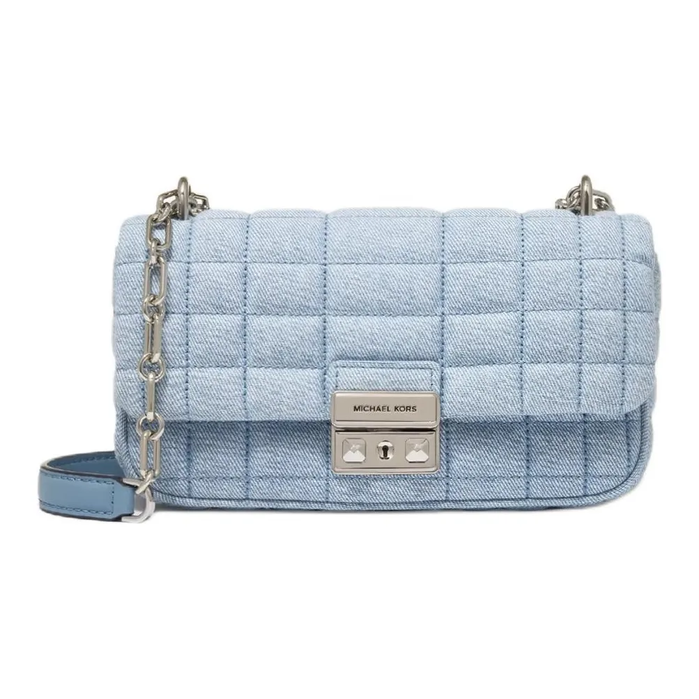 MICHAEL KORS Tribeca Fabric Shoulder Bag Small Size Women's Light Denim Blue