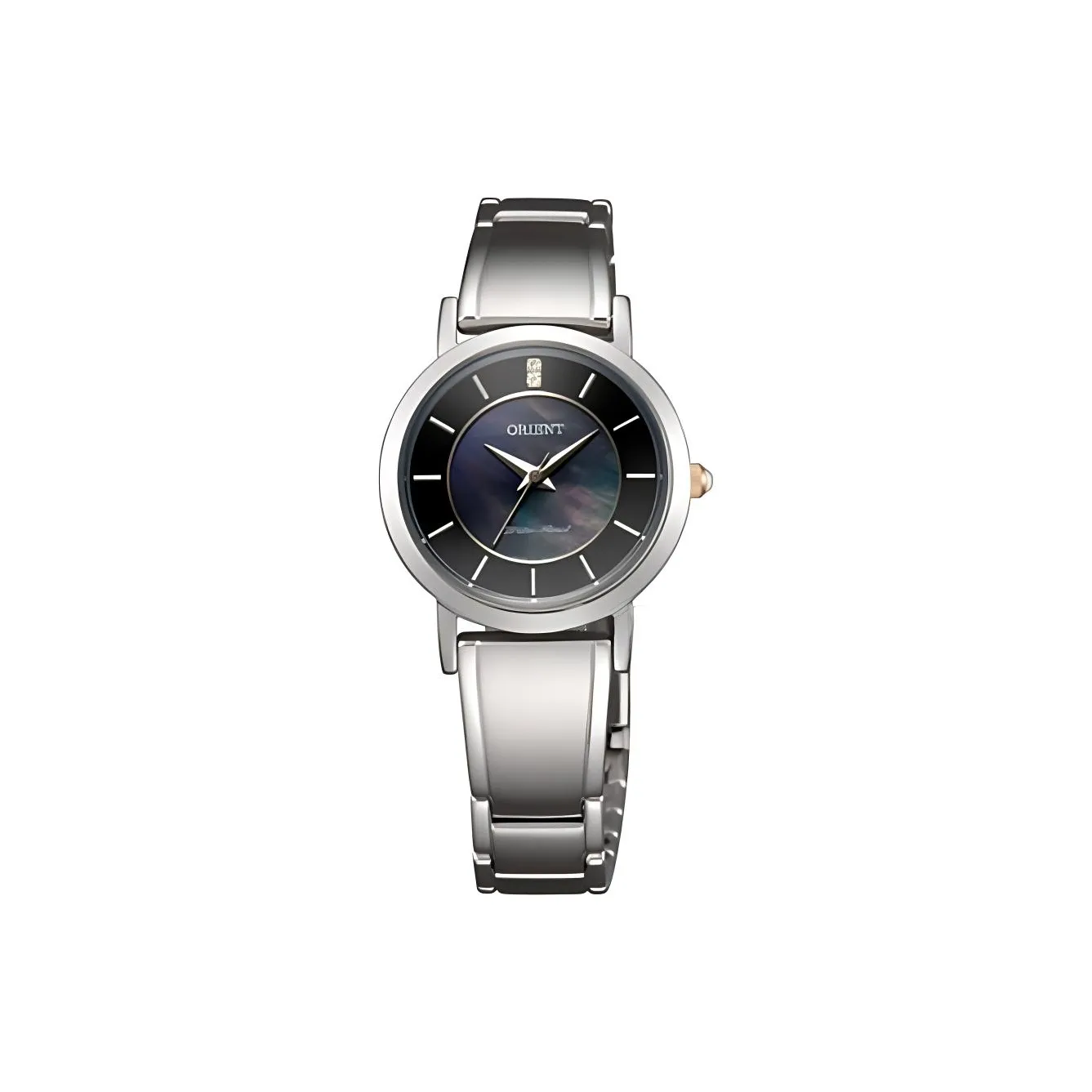ORIENT SLIM Collection Кварцевый механизм нержавеющий стальной ремешок часы 28 мм женские черный циферблат