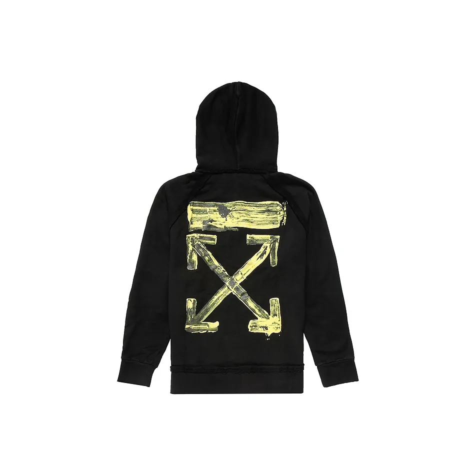 OFF WHITE Acrylic Arrows Incomplete Hoodie 'Black'