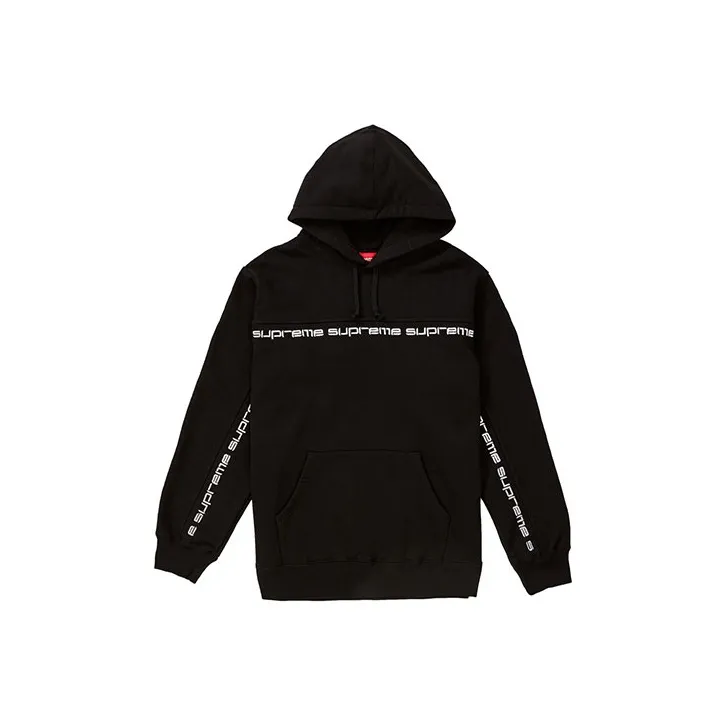 Supreme Text Stripe Hooded Sweatshirt