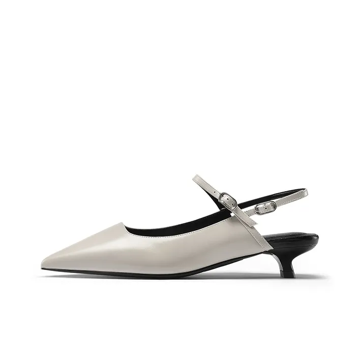 7or9 Australian White Pearl Tahiti Slim Heel High Heels 3.5cm Women's