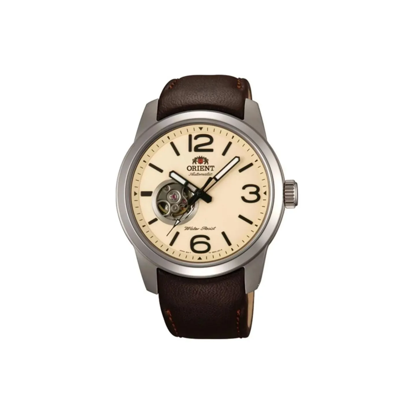 ORIENT Automatic Mechanical Movement Leather Strap Watch 42mm Men's Watches Coffee Watch Dial