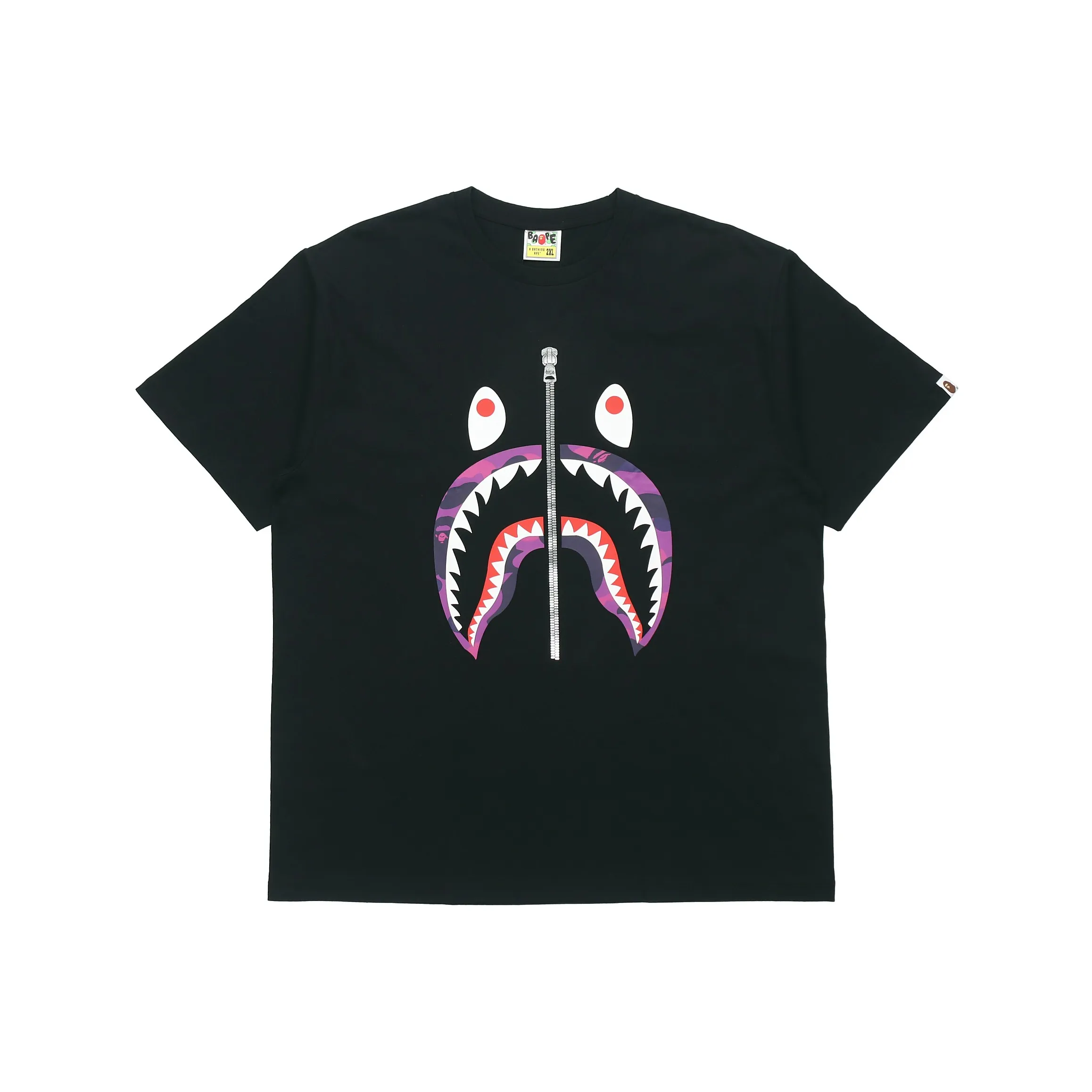 A BATHING APE Color Camo Silver Zip Shark Tee SS23