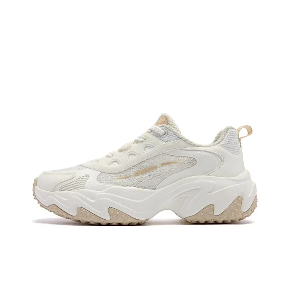 QIAODAN Spriggle Bunny V Cushioning, Slip Resistant, And Abrasion Resistant Low Top Casual Shoes Women's White Brown