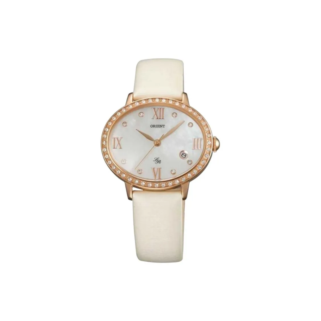 ORIENT Кварцевый механизм натуральная кожа ремешок часы 36 мм женские жемчужная раковина цвет циферблат