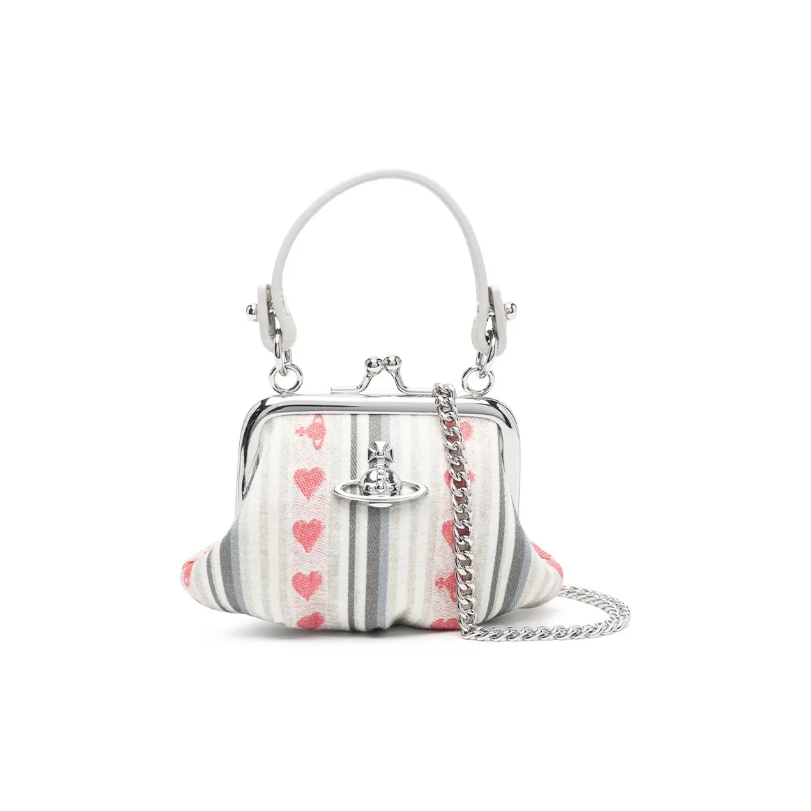 Vivienne Westwood Ткань и Металл Монетница Сумка на одно плечо Женская Светло-серый