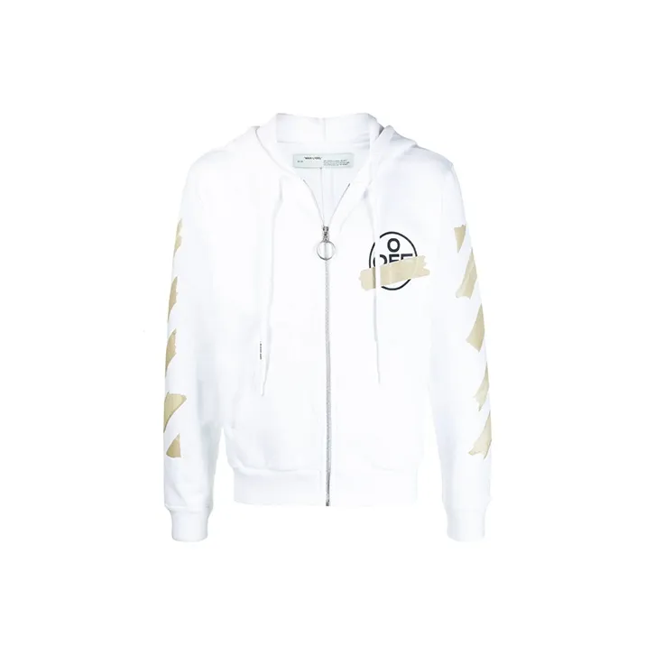 OFF WHITE Tape Diag Arrows Zip Up Hoodie