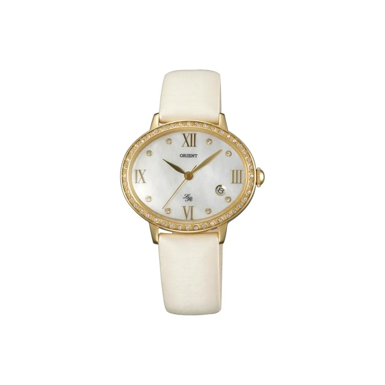 ORIENT Кварцевый механизм кожаный ремешок часы 36 мм женские белый циферблат