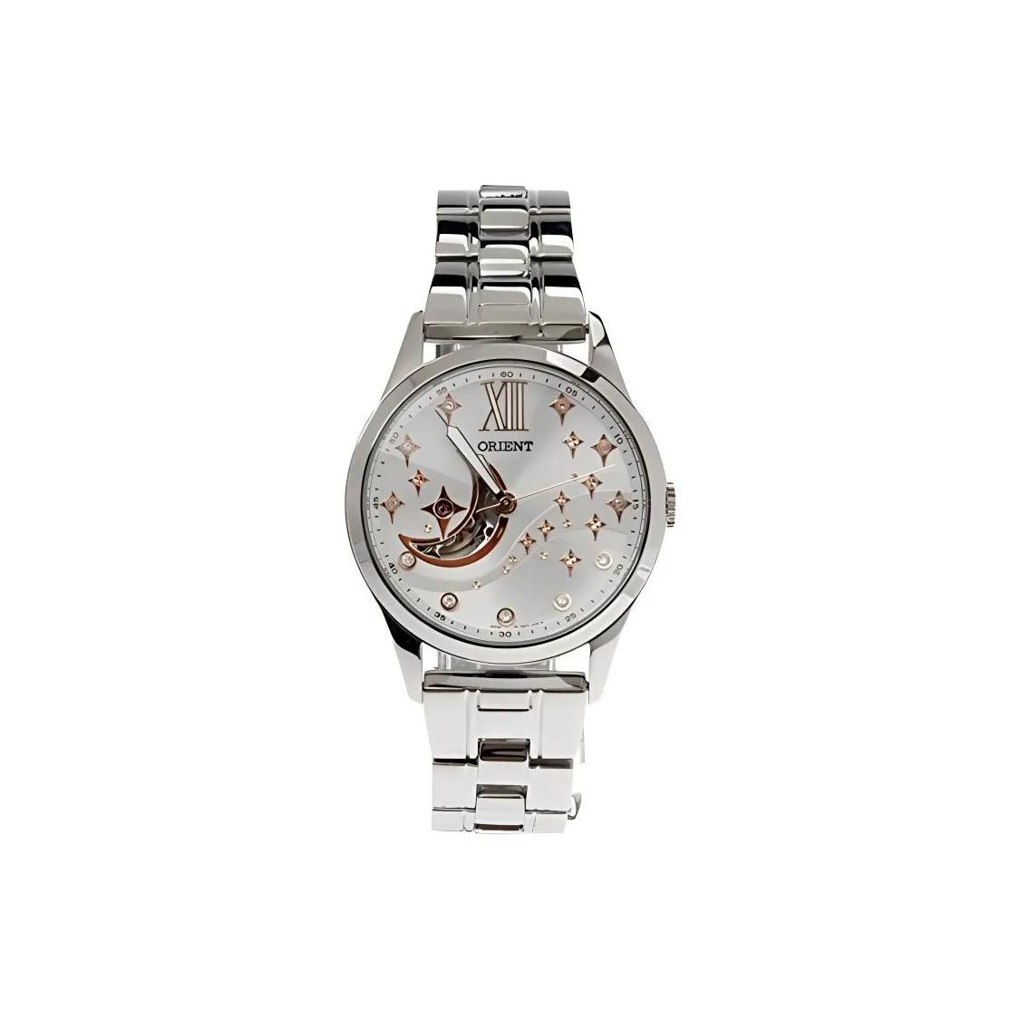 ORIENT Fashion Collection Automatic Mechanical Movement Stainless Steel Watchband Watch 37mm Women's Watch Silver Dial