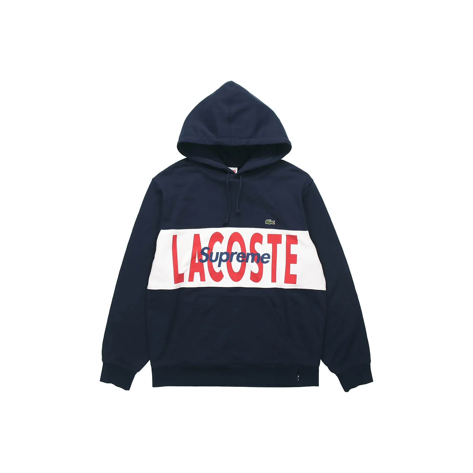 Supreme X Lacoste Logo Panel Hooded Sweatshirt