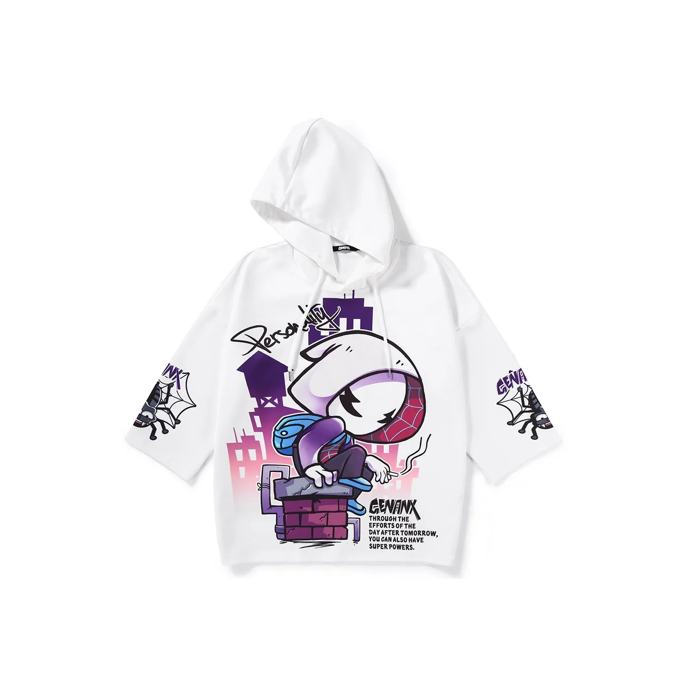 GENANX Loose Fit Regular Sweatshirt Unisex White