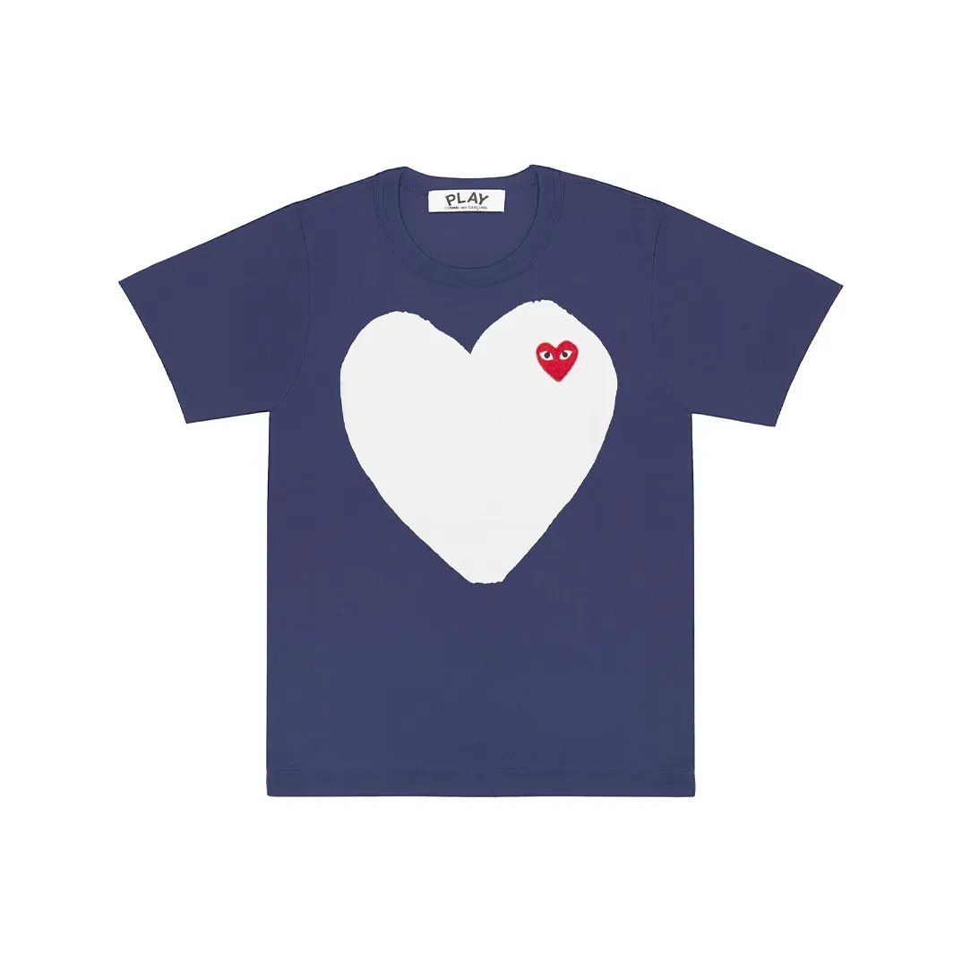 Comme Des Garcons Play White Heart T shirt