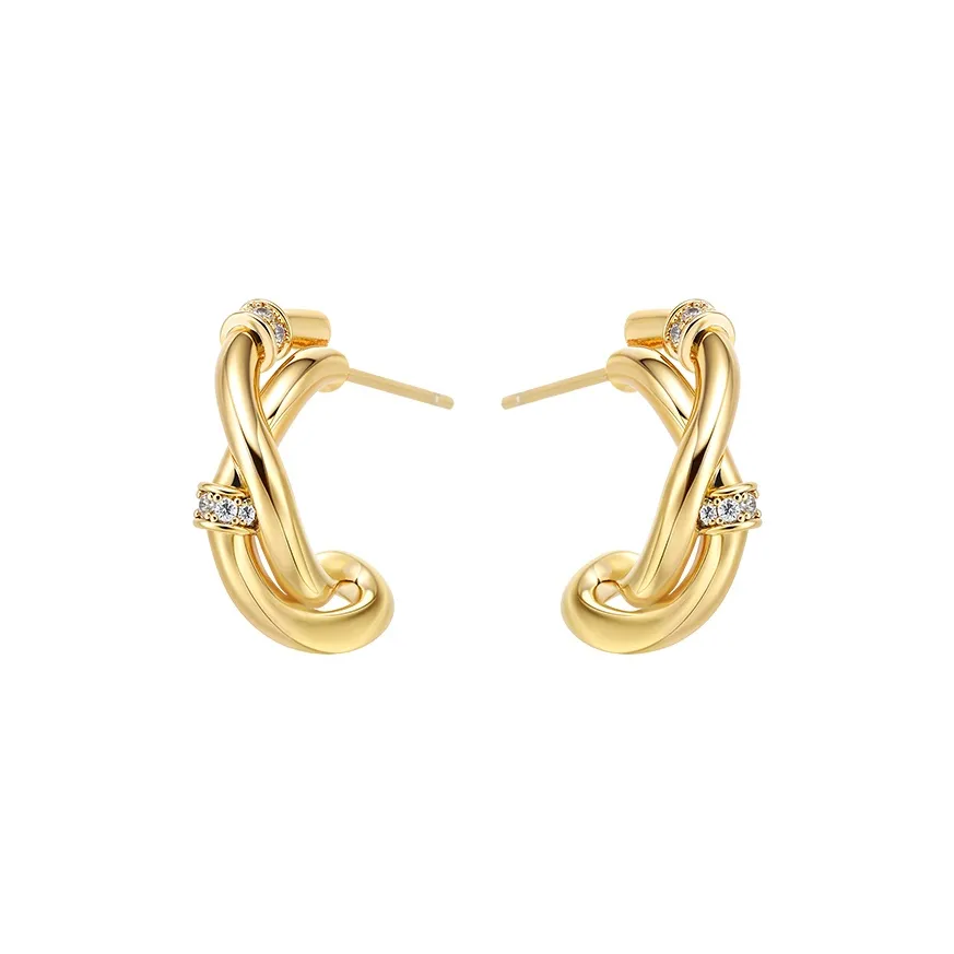 BOONEE ALUS Медные серьги с покрытием из каратного золота женские