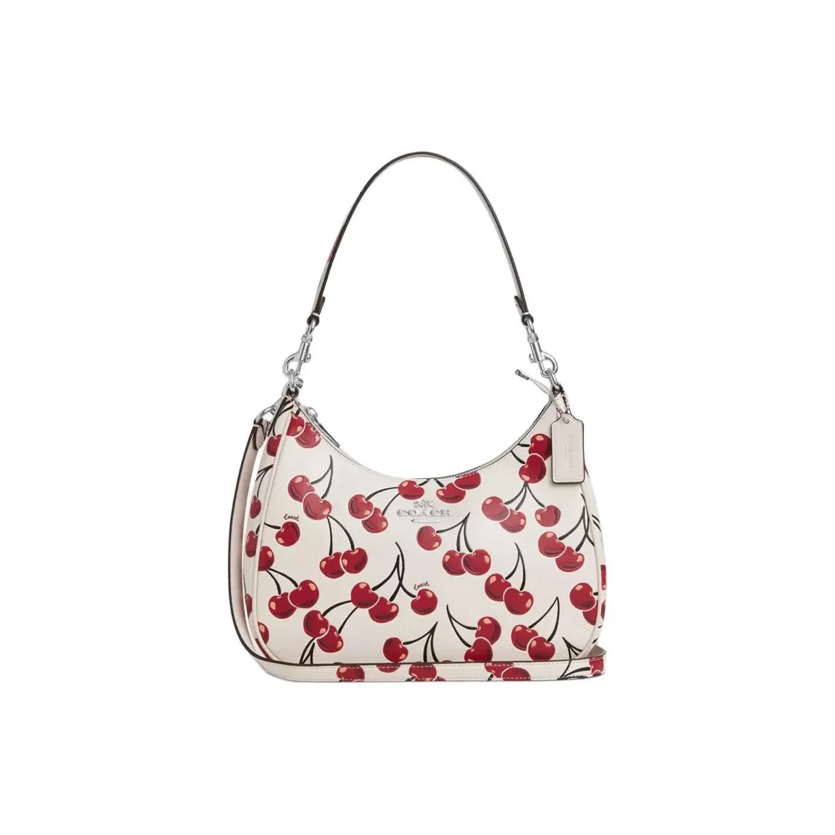 COACH Teri Cow Leather Pochette, Shoulder Bag Regular Women's White & Russet