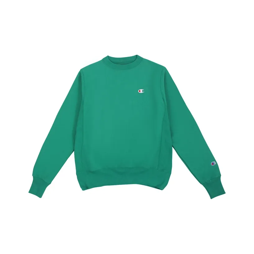 Champion Круглый вырез Стандартный Свитшот Американская версия Унисекс Зеленый