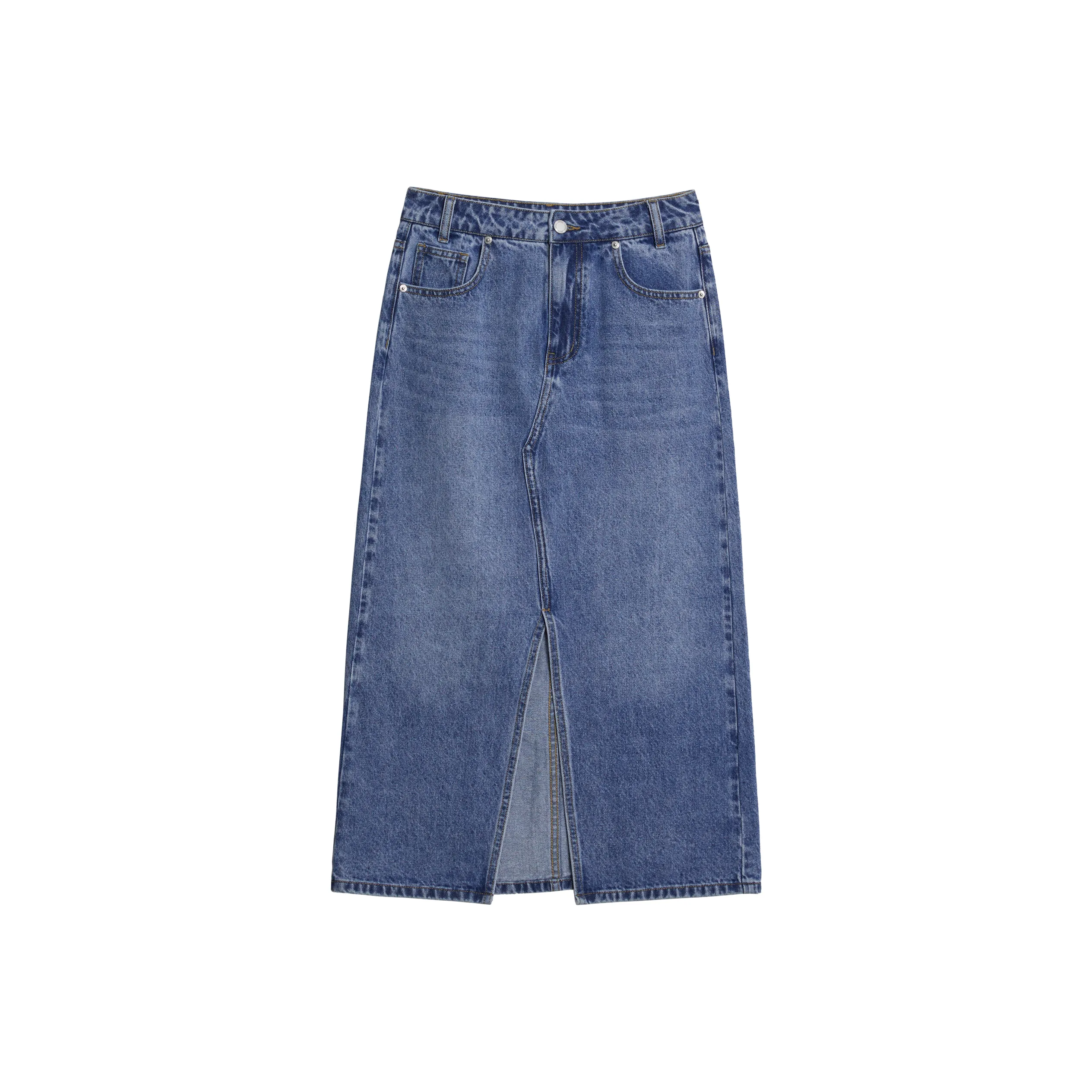 Mambe Повседневный Длинный Юбка Женские Синий