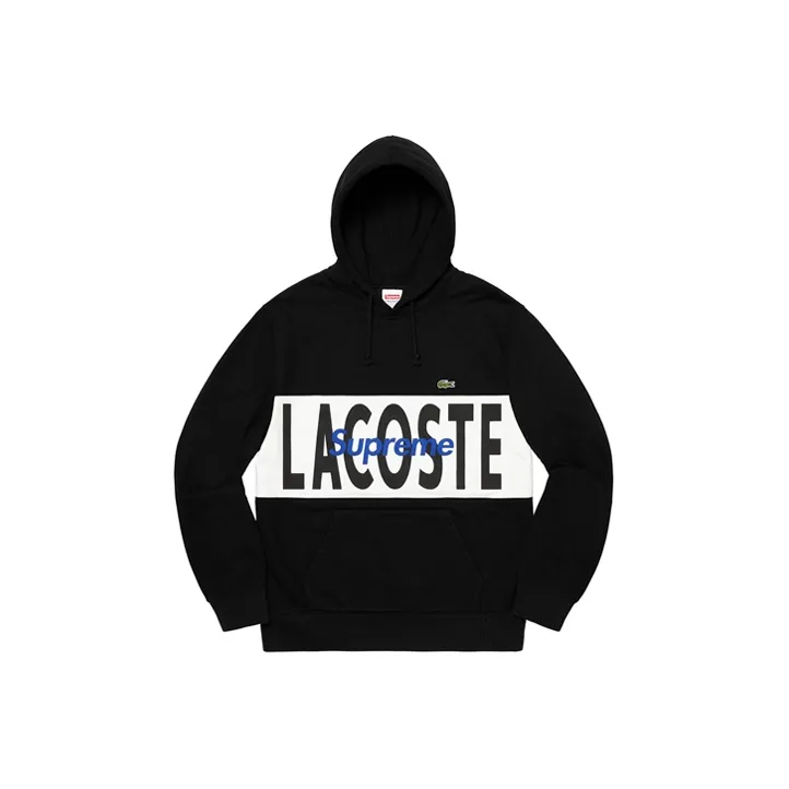 Supreme X Lacoste Logo Panel Hooded Sweatshirt