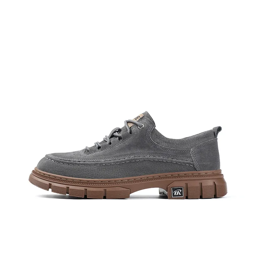 PLO CART Men's Casual Shoes Men Low Top Brown/Gray