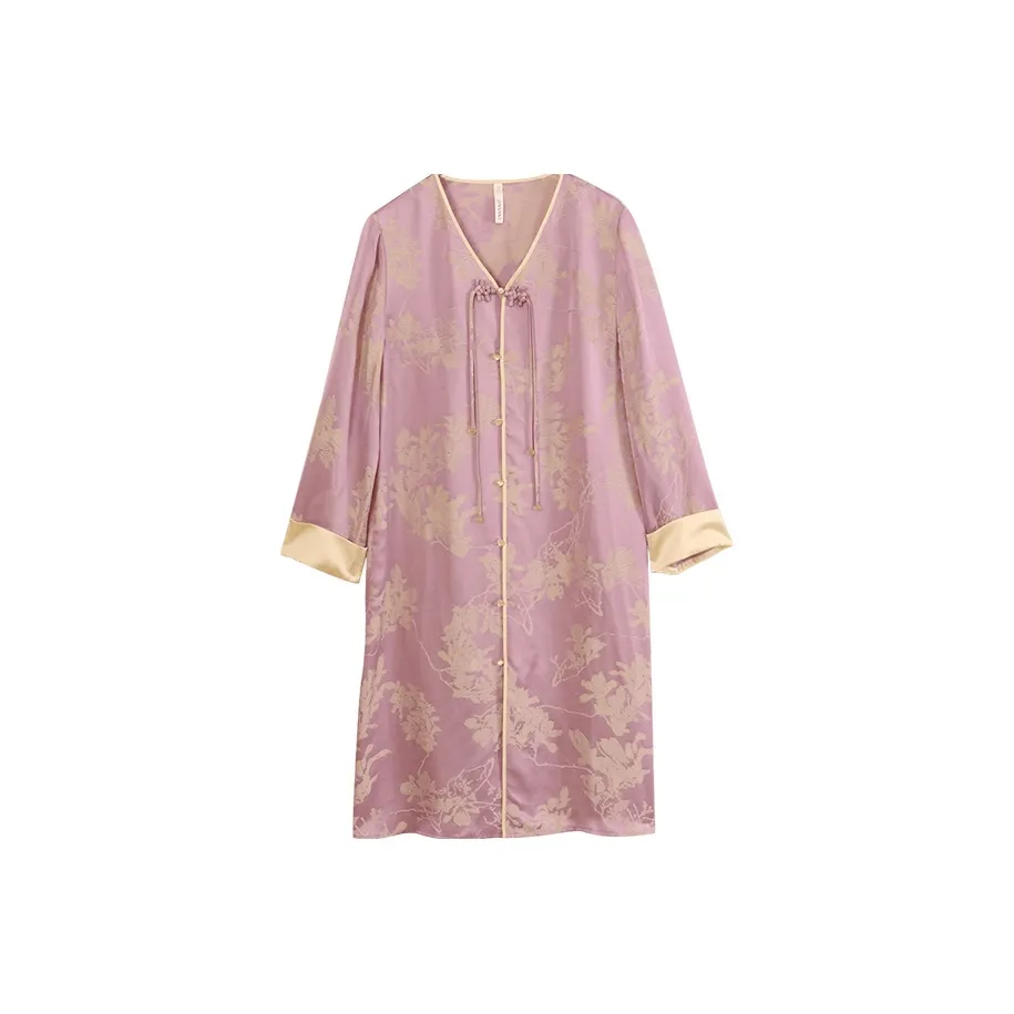 JINSANT Nightgown Women's Purple Jade Gold Dream