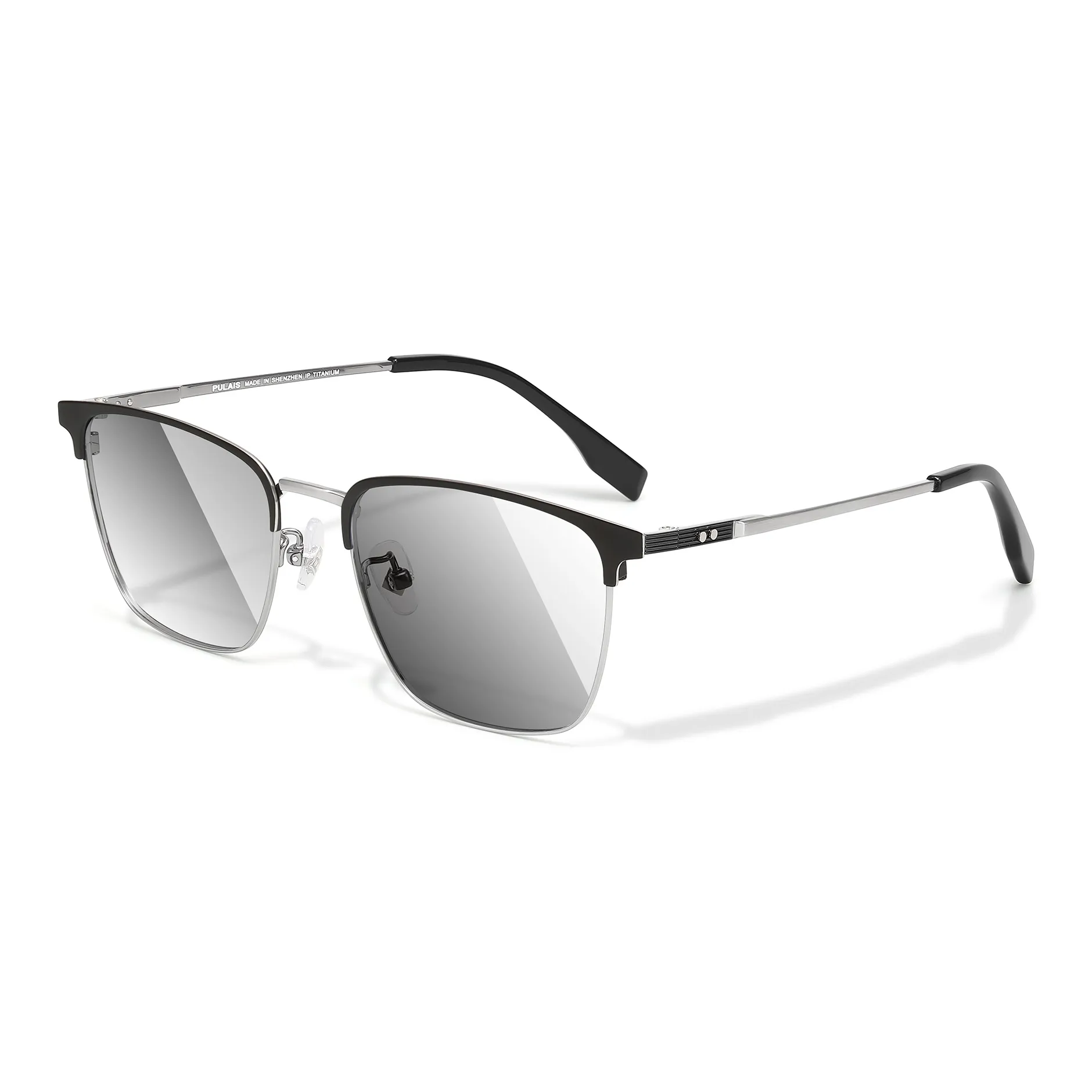 PULAIS Plate Frame Pure Titanium Β Titanium Browline Sunglasses Unisex