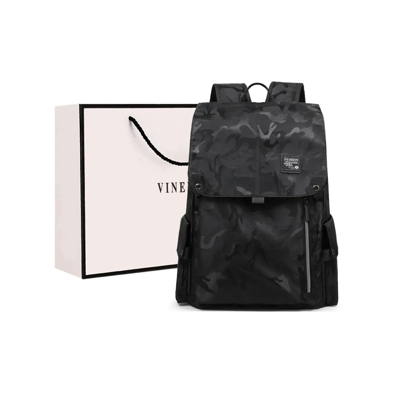 VINEY Backpacks Camouflage Black