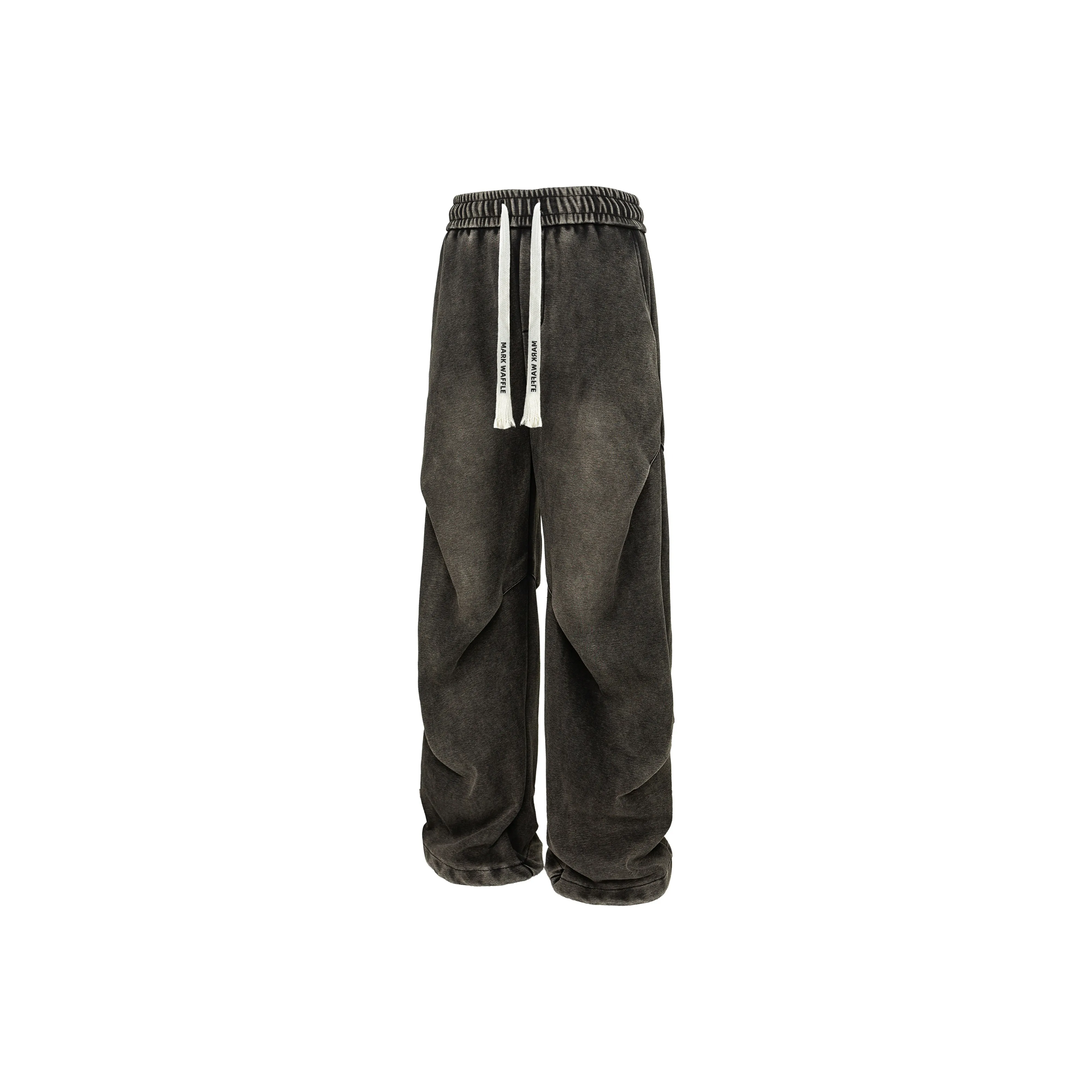 MARK WAFFLE Knitted Sports Pants Unisex Black