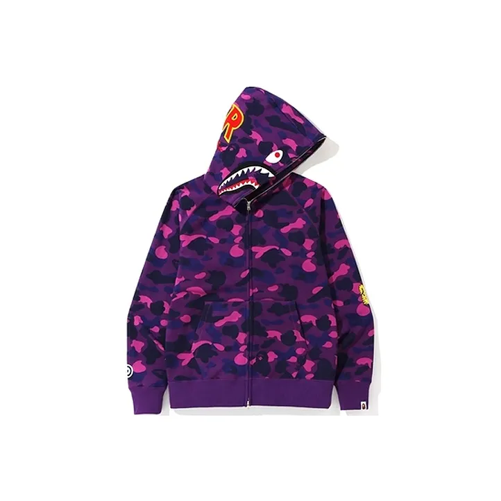 Bape Color Camo Ponr Shark Full Zip Hoodie
