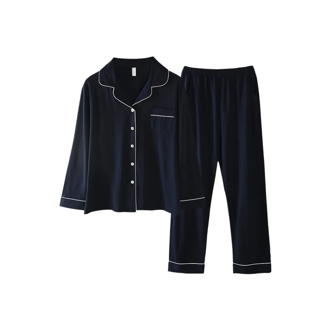 Cotton Gene Pajama Set Men's Navy Blue